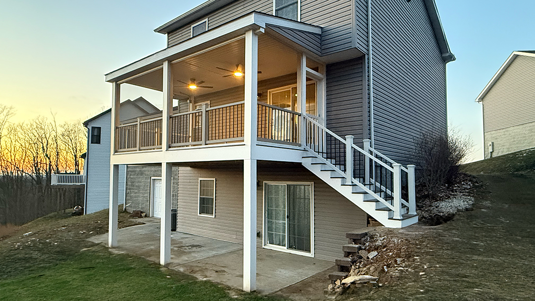 Covered deck built by Appalachian Deck Company
